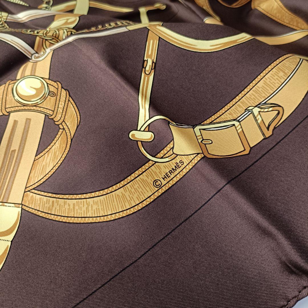 【美品】エルメス カレ90 Eperon d'Or 黄金の拍車 シルク スカーフ