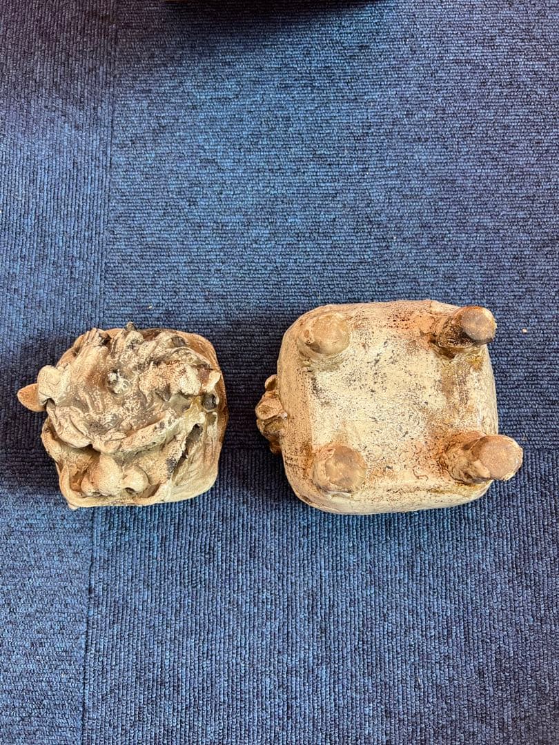 1496 古志野　龍山窯　前川電光　唐獅子香炉　古美術品　時代物