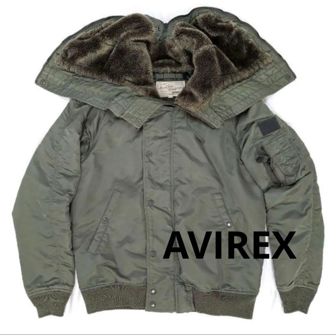 AVIREX N-2B フライトジャケット　ミリタリー　カーキ　L