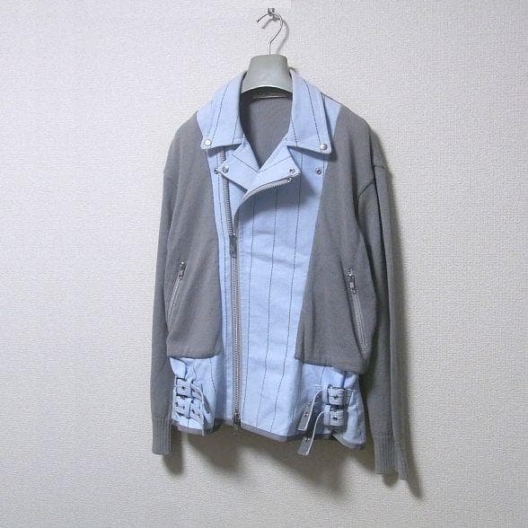 sacai luck サカイ ニット切り替え ドッキング ライダース ジャケット