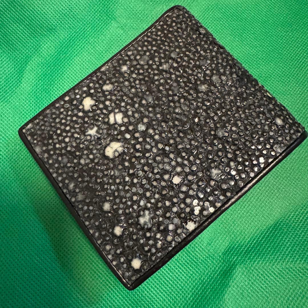 （希少）スタースティングレイ 折財　 二つ折り ガルーシャ 黒