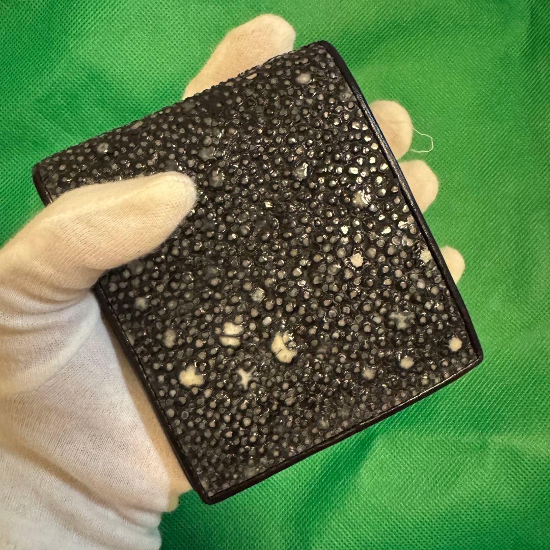 （希少）スタースティングレイ 折財　 二つ折り ガルーシャ 黒