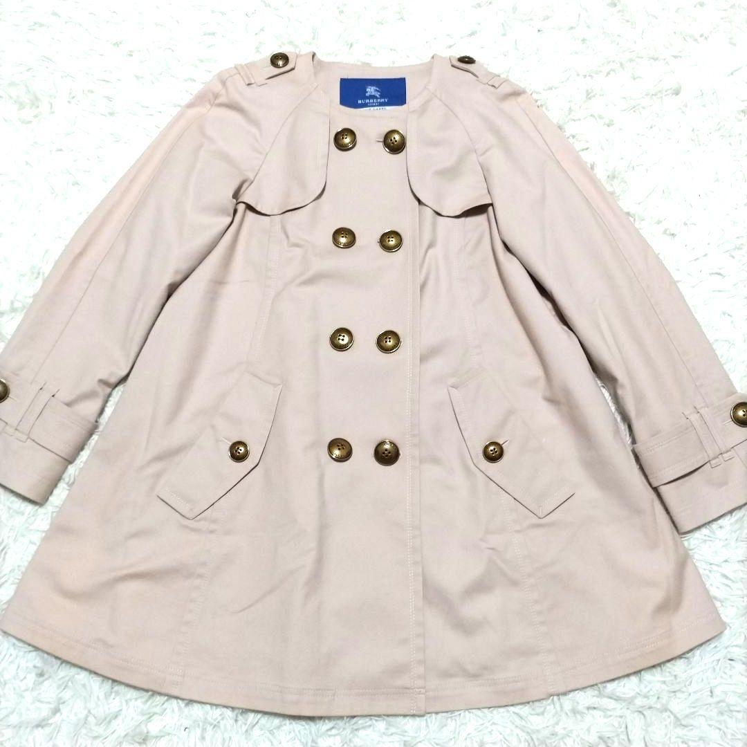 バーバリーブルーレーベル　トレンチコート　ノバチェック　ベルト　ナポレオン　金
