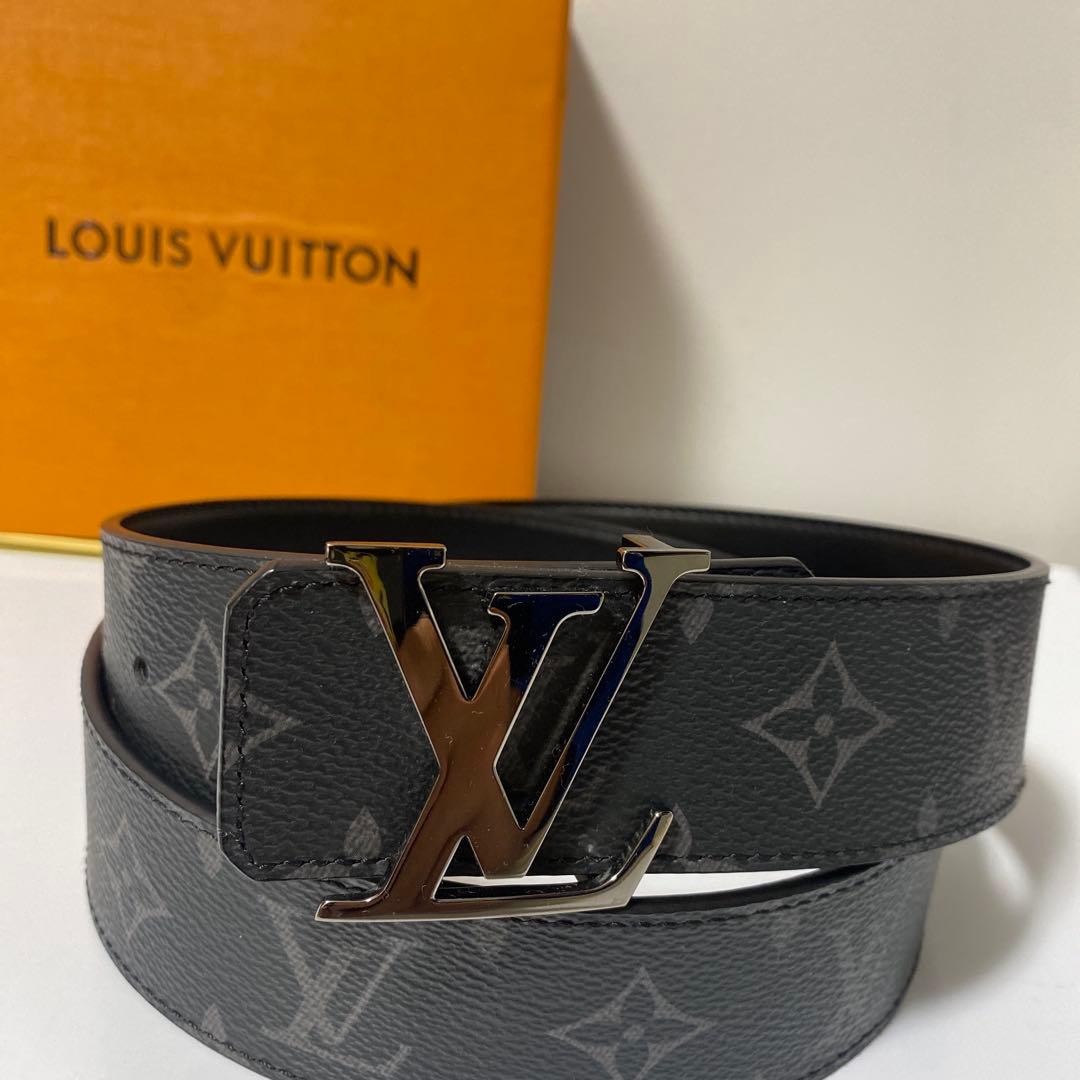 LOUIS VUITTON レザー ベルト 90cm グレー