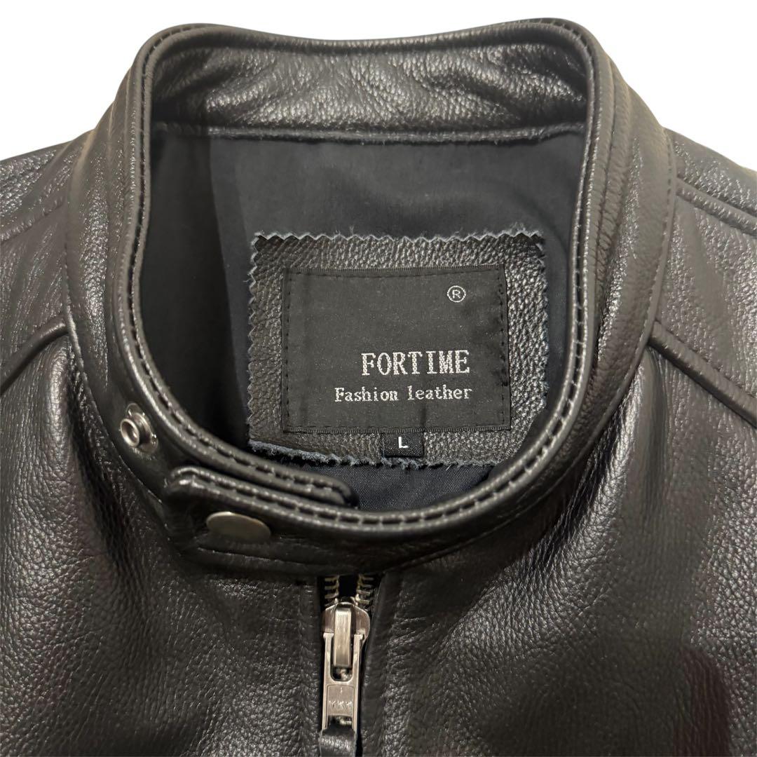 牛革　カウレザー　シングルライダースジャケット　バイカー　ビンテージ　ブラック