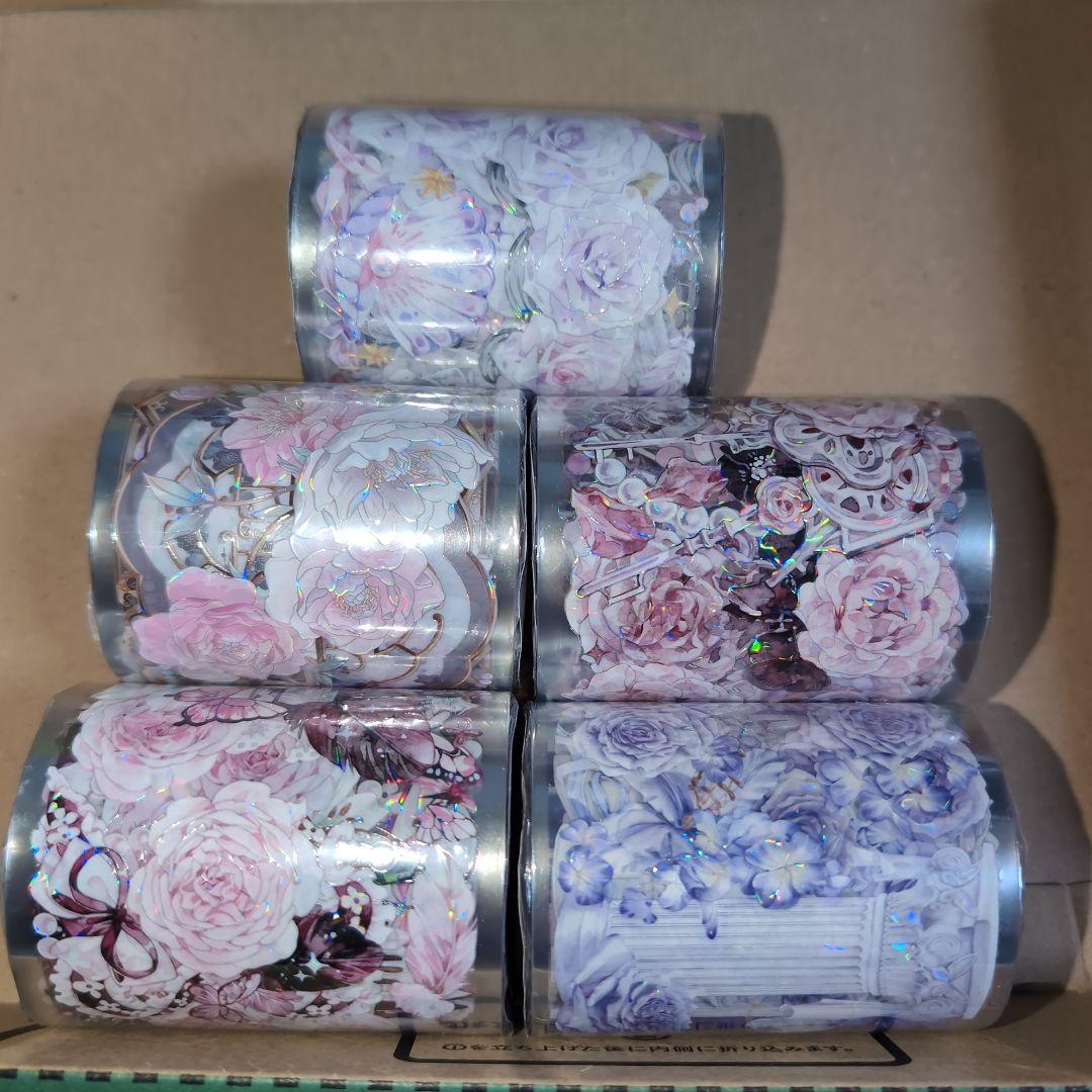 海外マスキングテープ　薔薇　花等　巻き売り　マステ　装飾マステ