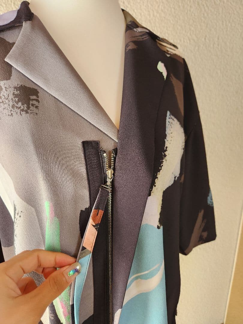 ★美品★ujohジップハーフスリーブシャツ