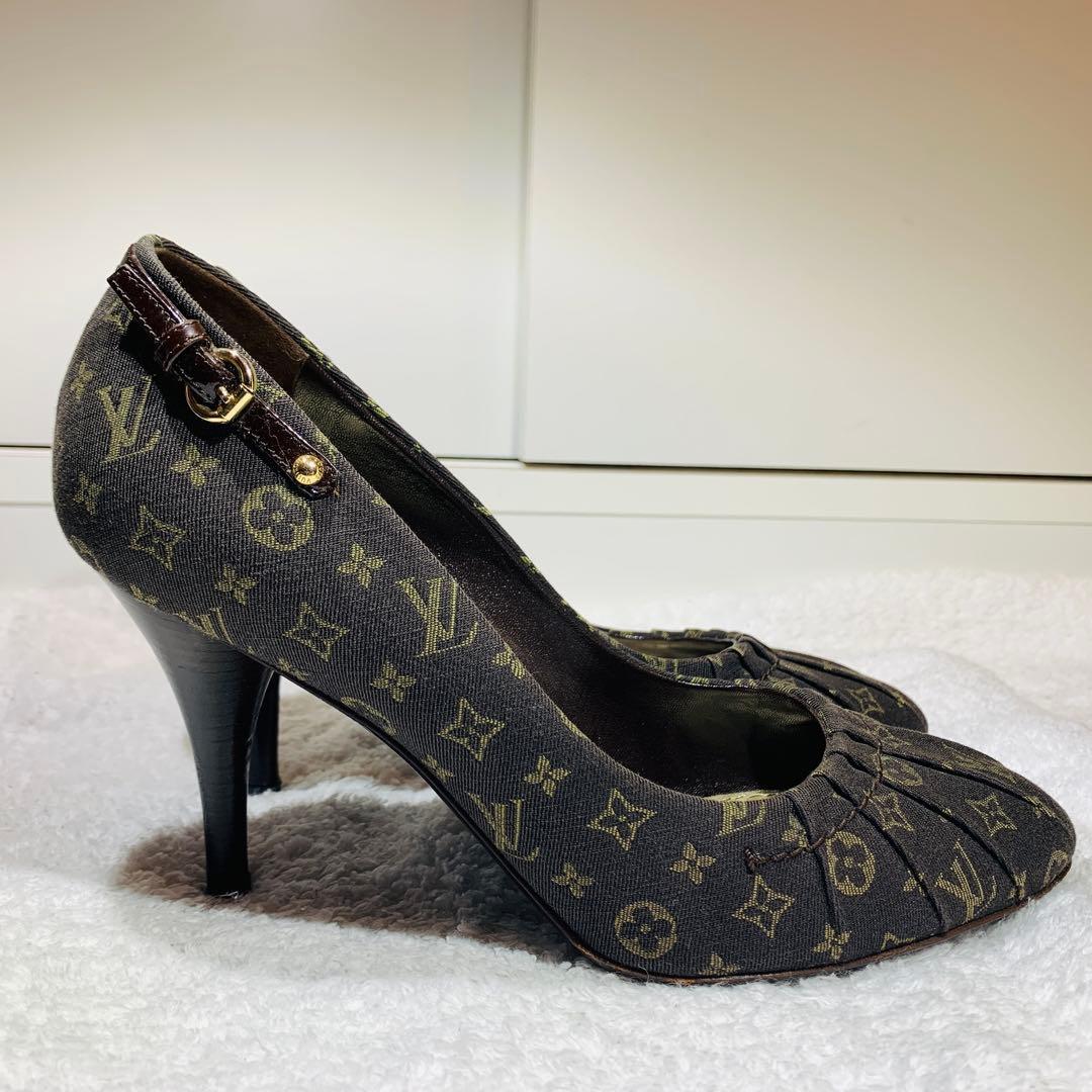 ⭐️ルイヴィトン パンプス モノグラム ベルトデザイン キャンバス、23.5cm