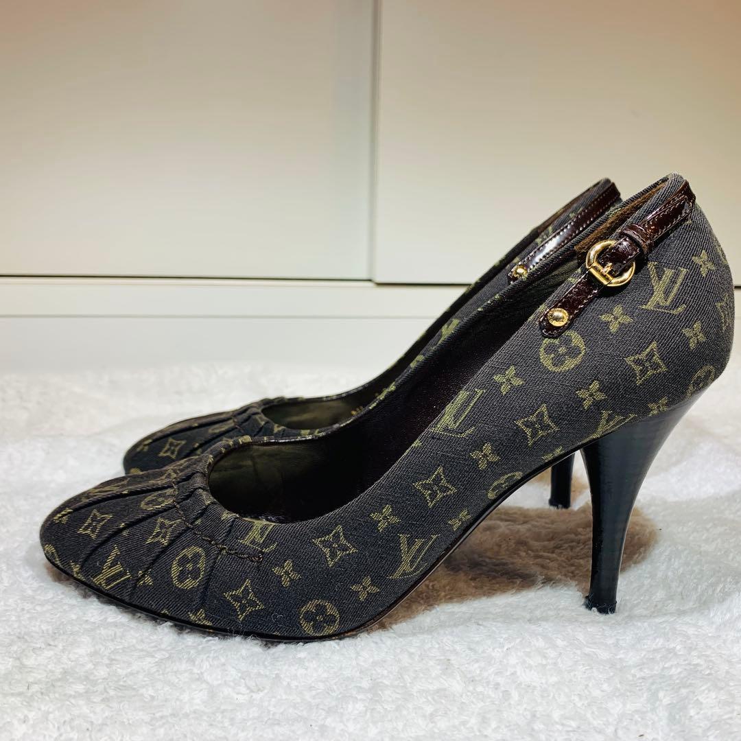 ⭐️ルイヴィトン パンプス モノグラム ベルトデザイン キャンバス、23.5cm