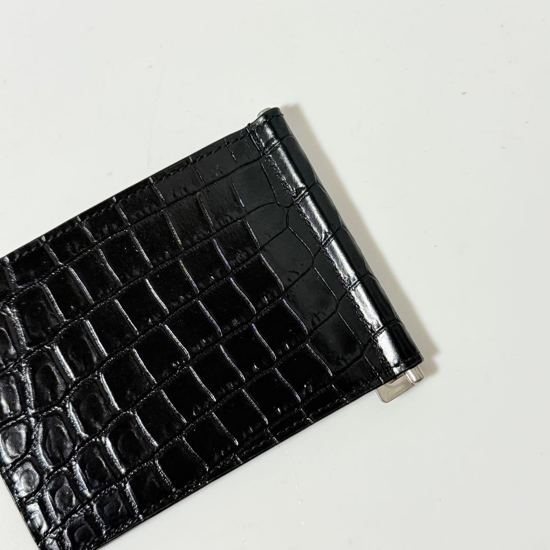 ⭐️未使用品⭐️ サンローラン　マネークリップ　クロコ型押し　シルバー金具