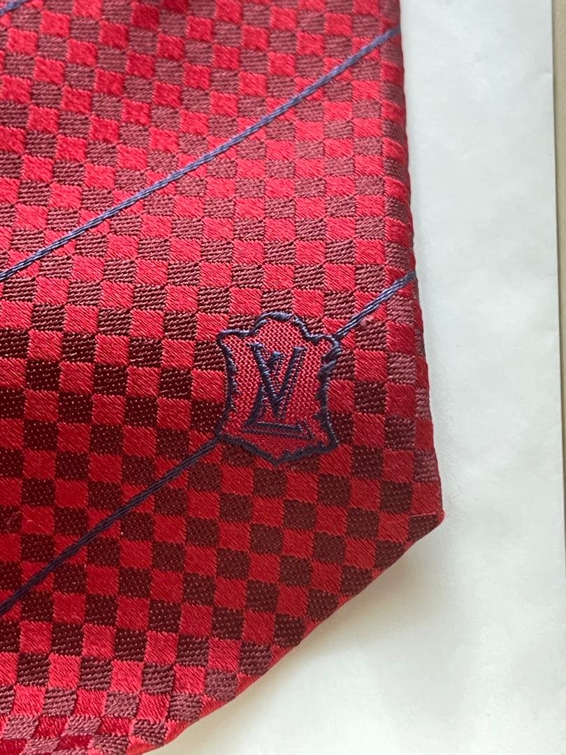 【1月限定価格】Louis Vuitton ネクタイ　ダミエ　赤