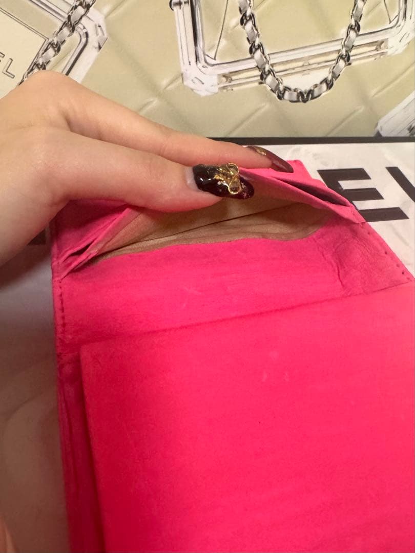 美品✨️シャネル カンボンライン ラムスキン がま口 2つ折り財布 ✨️③