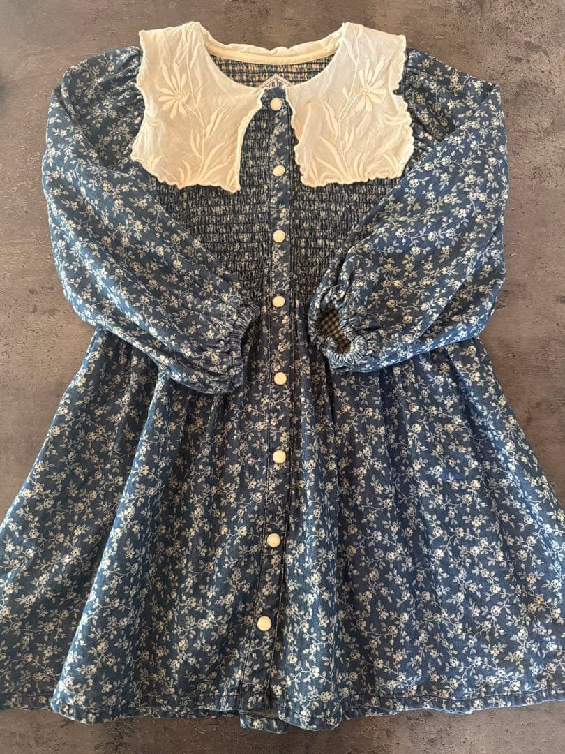ワンピース Bonjour diary Blue denim dress 6Y
