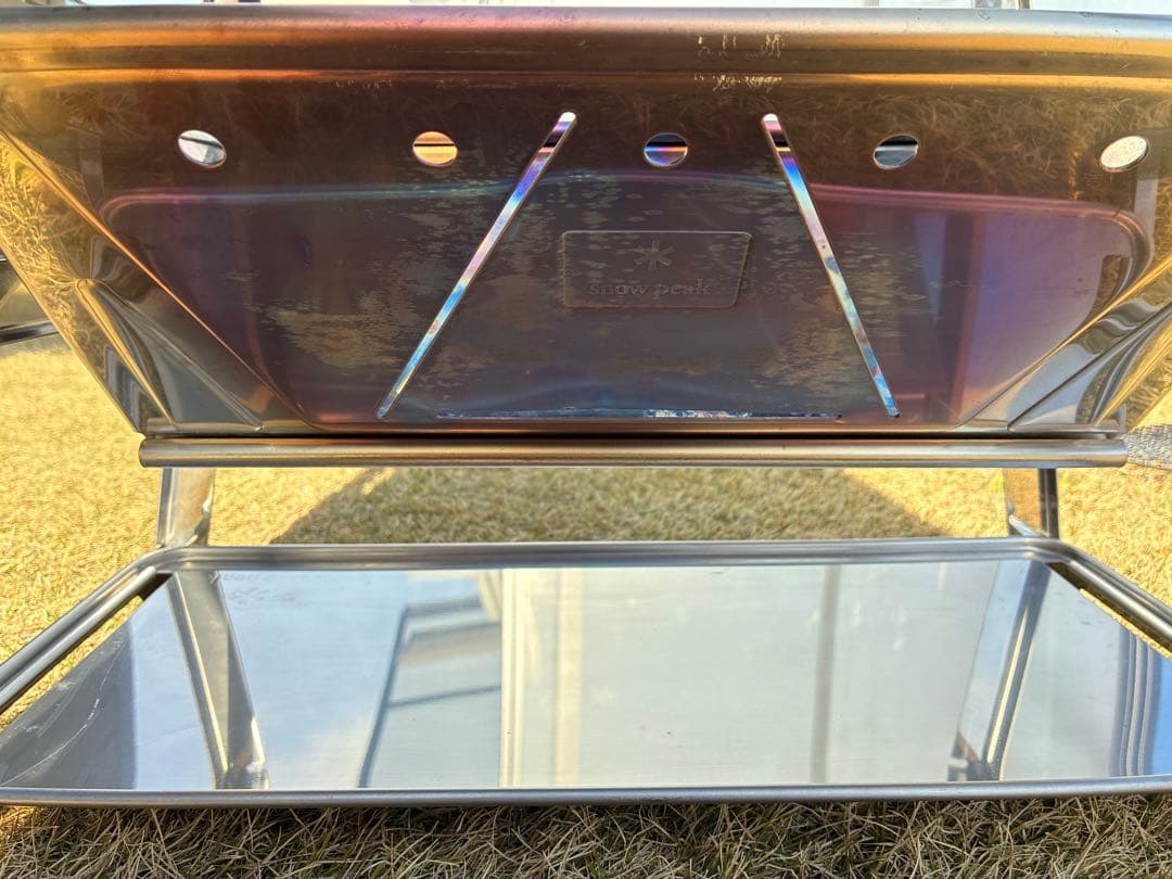 スノーピーク 焚火台SR、焼アミステンレスハーフ Pro.付き