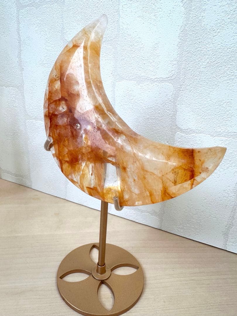 ゴールデンヒーラー　ムーン　月　虹入　スタンド付き