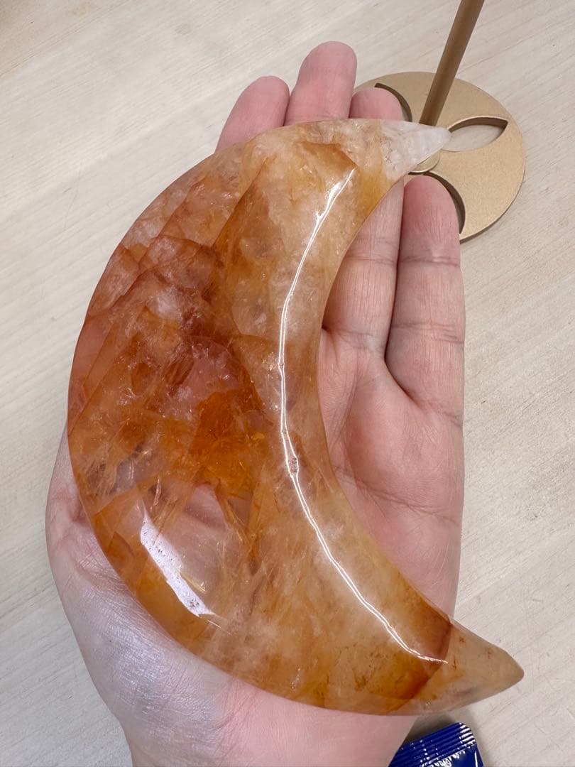 ゴールデンヒーラー　ムーン　月　虹入　スタンド付き