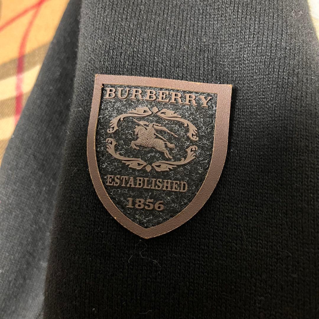 【美品】バーバリーロンドン ステンカラーコート ロング丈 メガチェック 黒 S