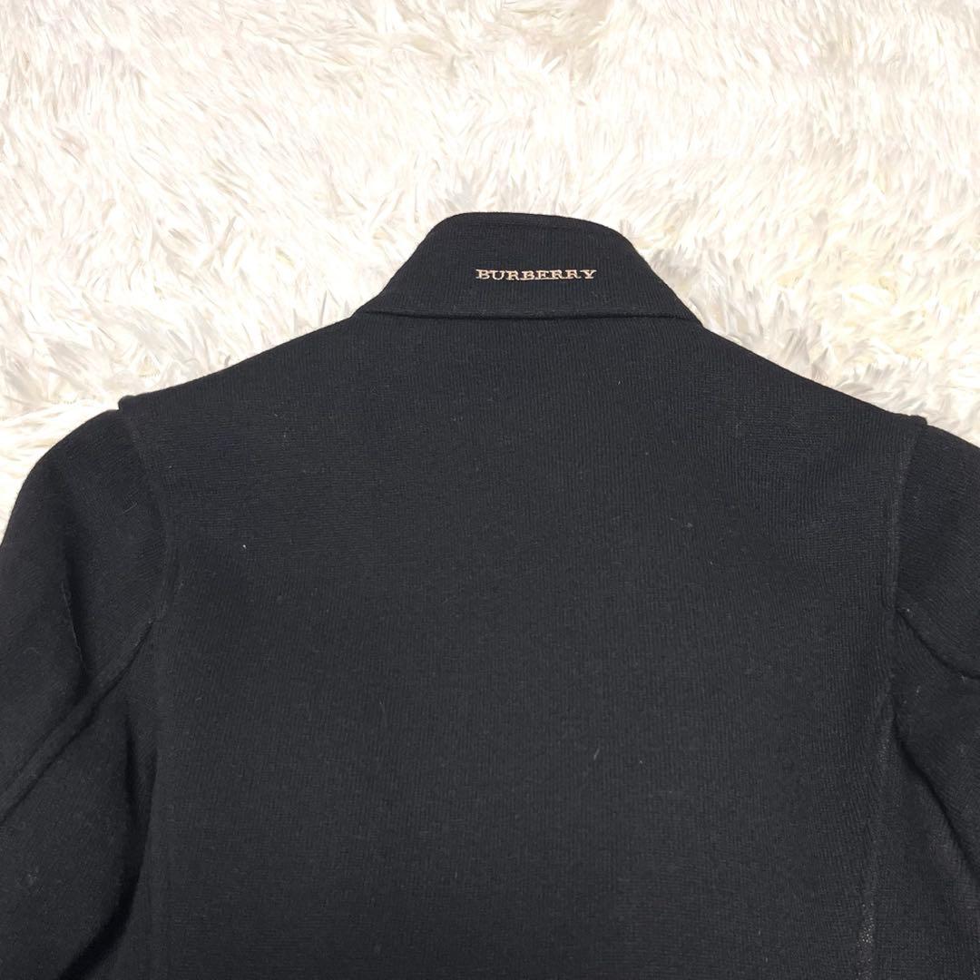 【美品】バーバリーロンドン ステンカラーコート ロング丈 メガチェック 黒 S