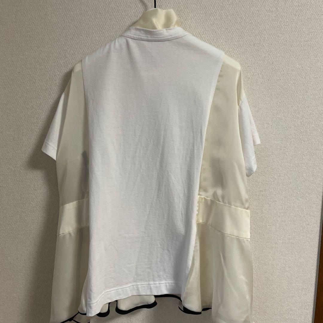 sacaiシフォン半袖Tシャツ
