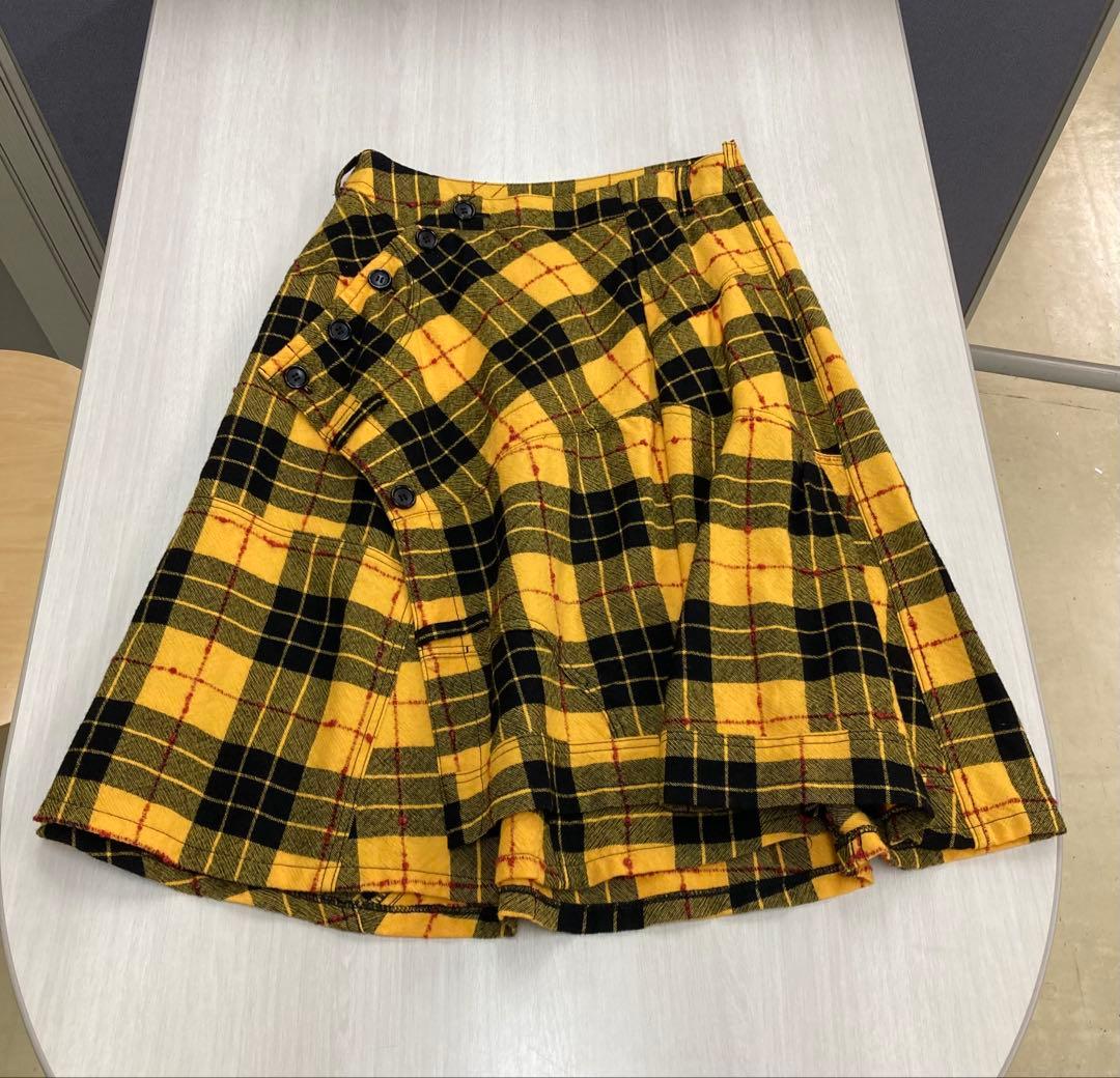 トリココムデギャルソン　タータンチェック巻きスカート