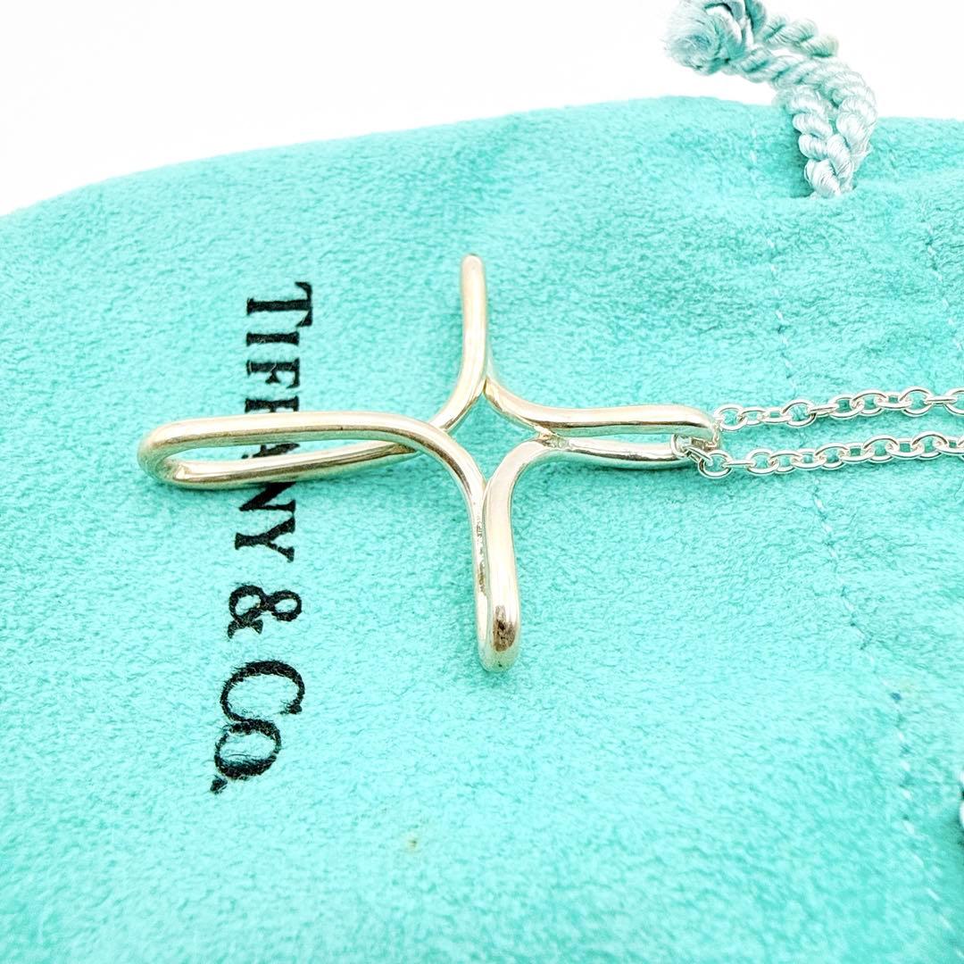 2961-15 保存箱・袋付き✨Tiffany インフィニティクロス　ネックレス