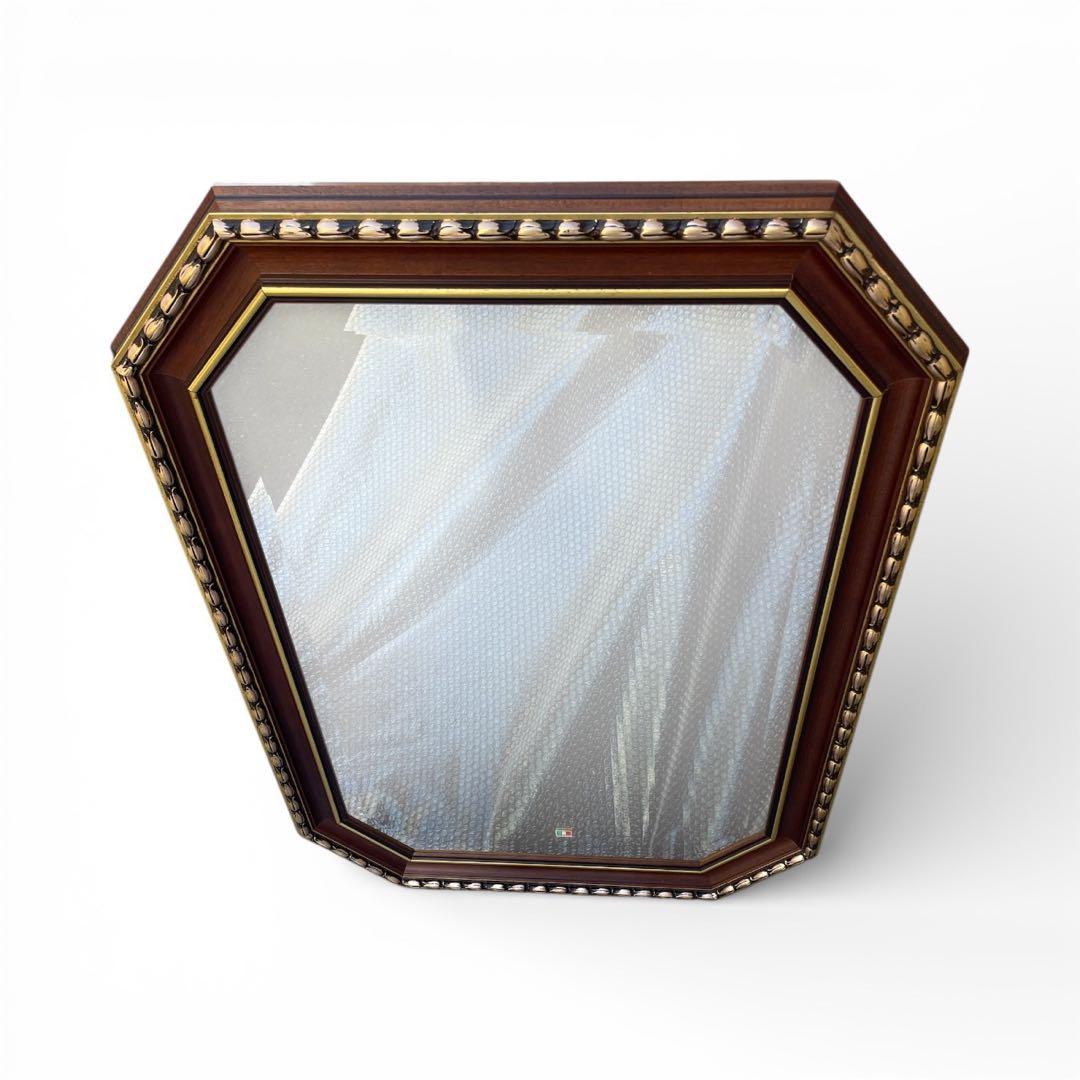 栄進物産株式会社 ウォールミラー アンティーク調 壁掛けミラー 壁掛け鏡 木製縁