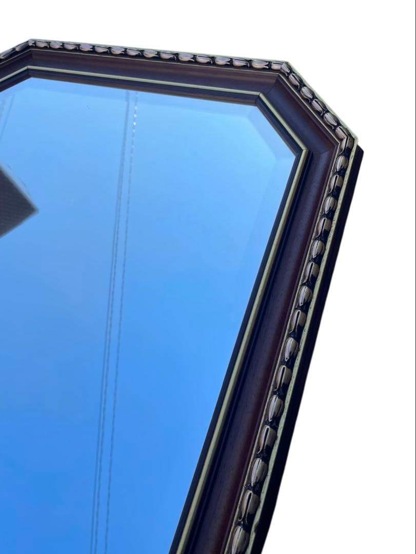 栄進物産株式会社 ウォールミラー アンティーク調 壁掛けミラー 壁掛け鏡 木製縁