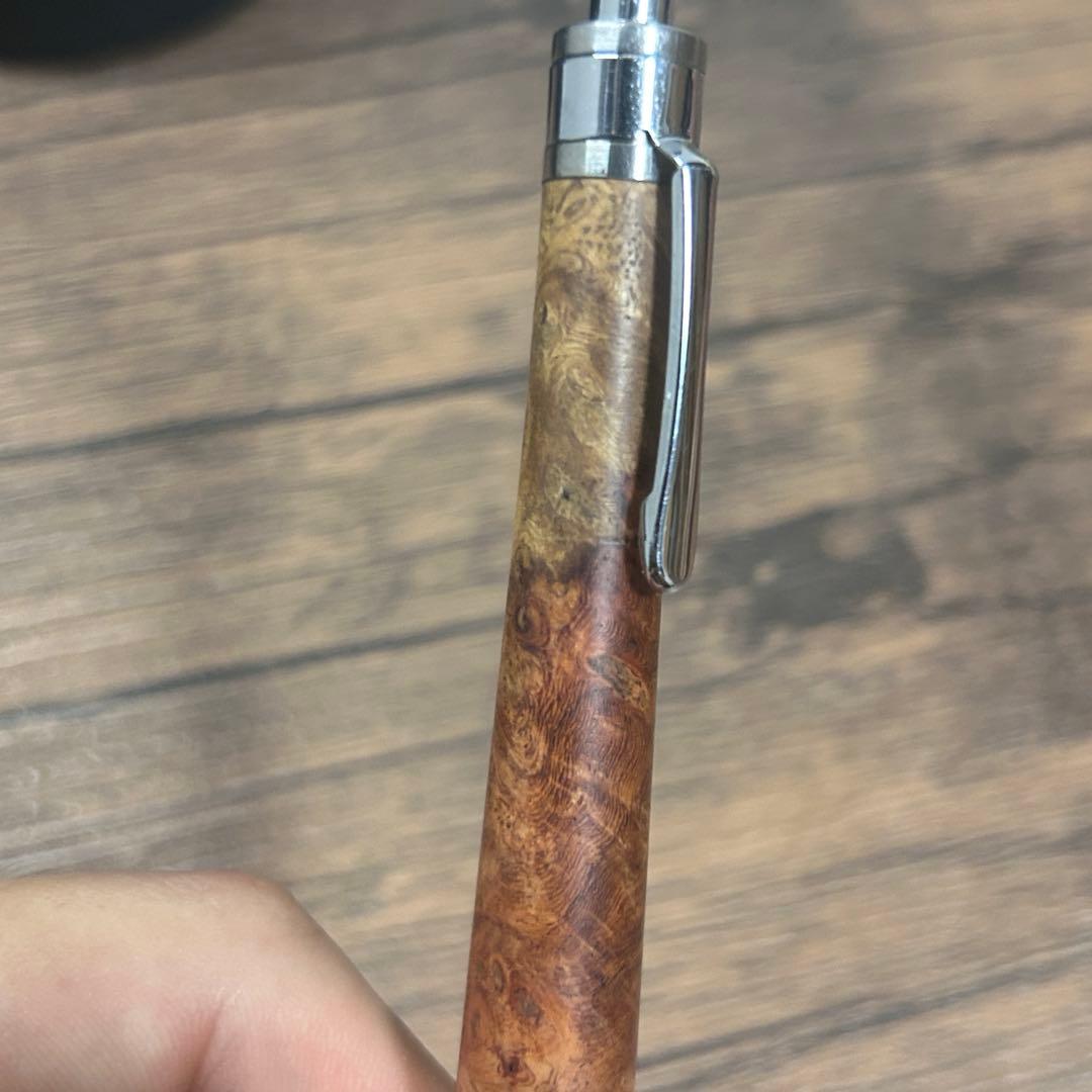 工房楔 シャープペンシル 0.5mm 花梨紅白（こぶ杢）真鍮パイプ