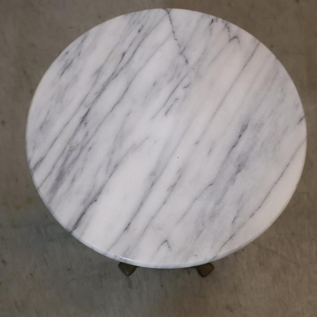 イタリア製 大理石 サイドテーブル 花台 真鍮 アンティーク調 フラワースタンド