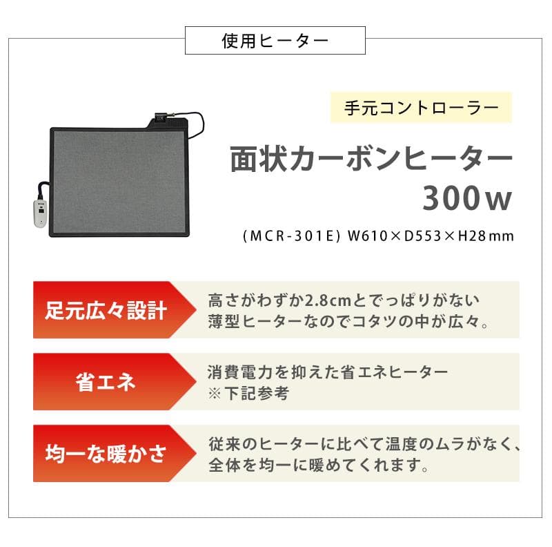 【新品訳あり】北欧風 こたつテーブル 120×75 フラットヒーター 省エネ