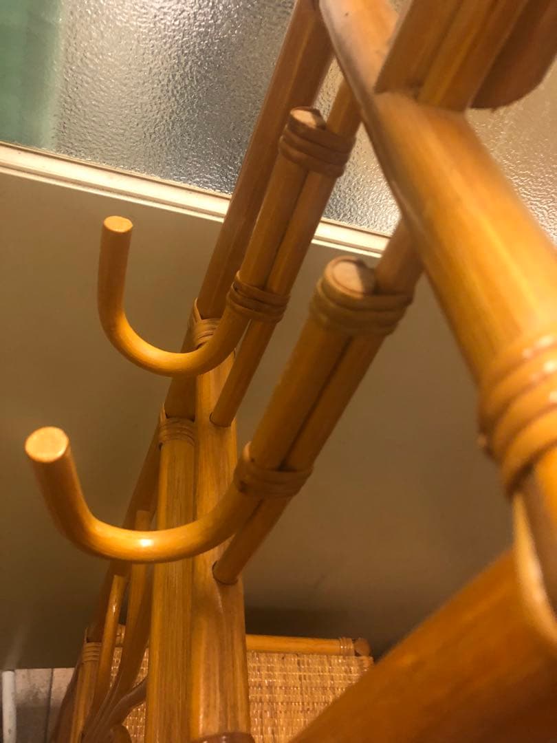 ラタン　シェルフ ハンガーラック　収納ラック　籐