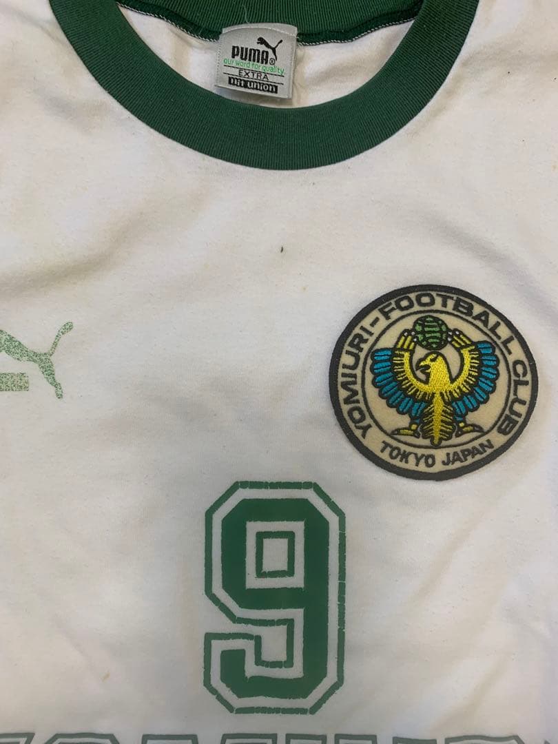 読売クラブ　東京ヴェルディ　アウェイ半袖　#9 武田修宏選手　実使用
