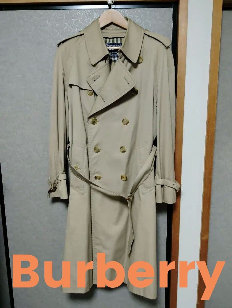 美品 70s〜80s Burberry タブルトレンチコート 英国製