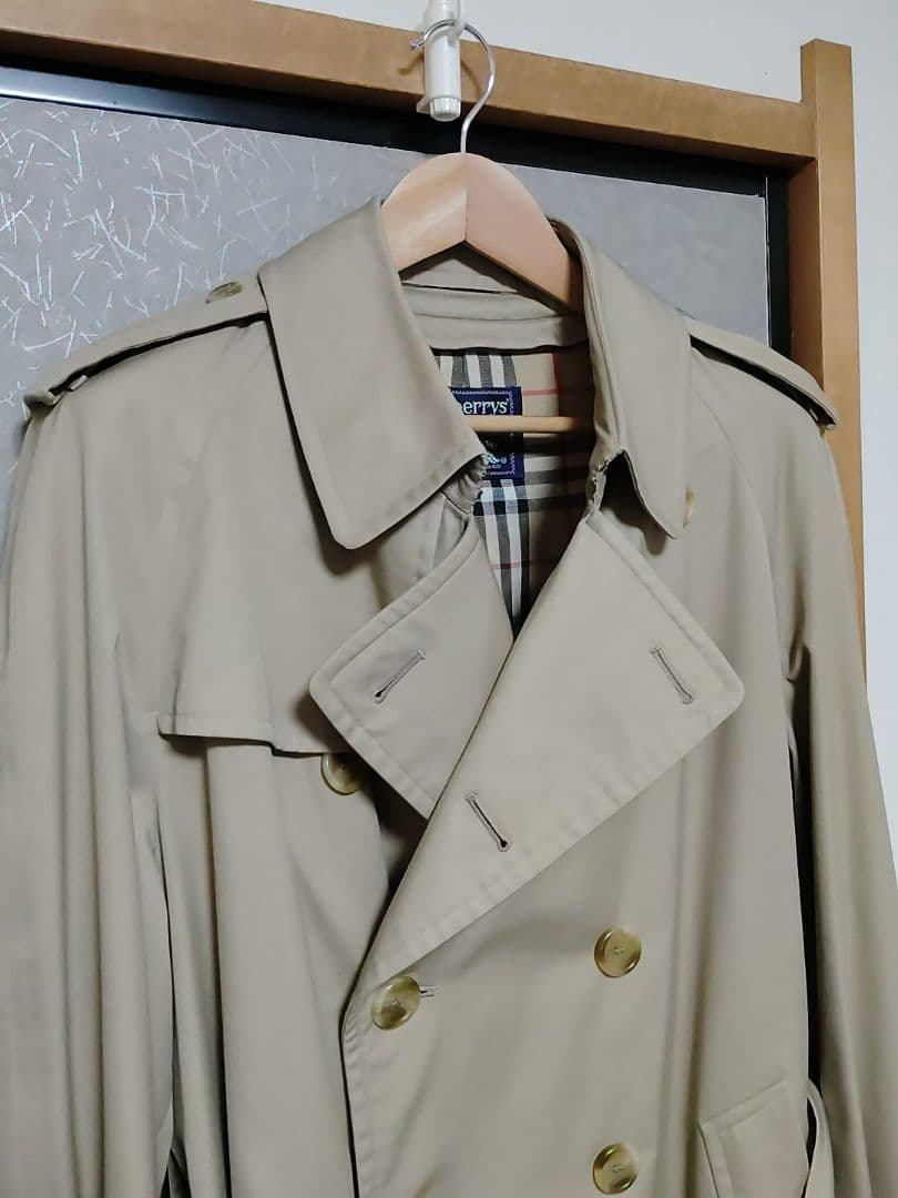 美品 70s〜80s Burberry タブルトレンチコート 英国製