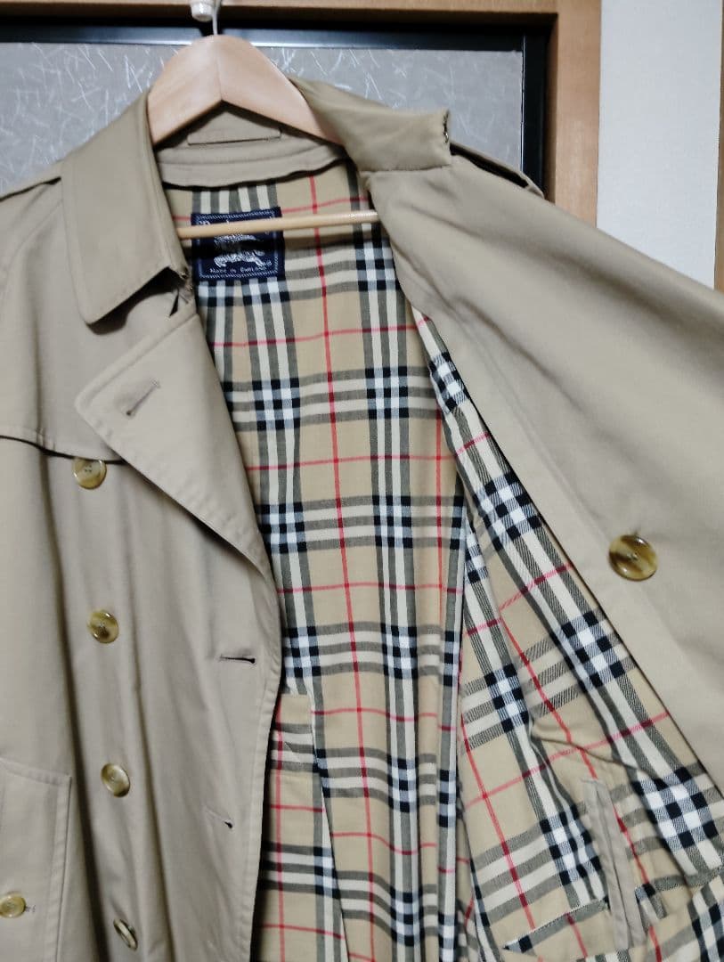 美品 70s〜80s Burberry タブルトレンチコート 英国製
