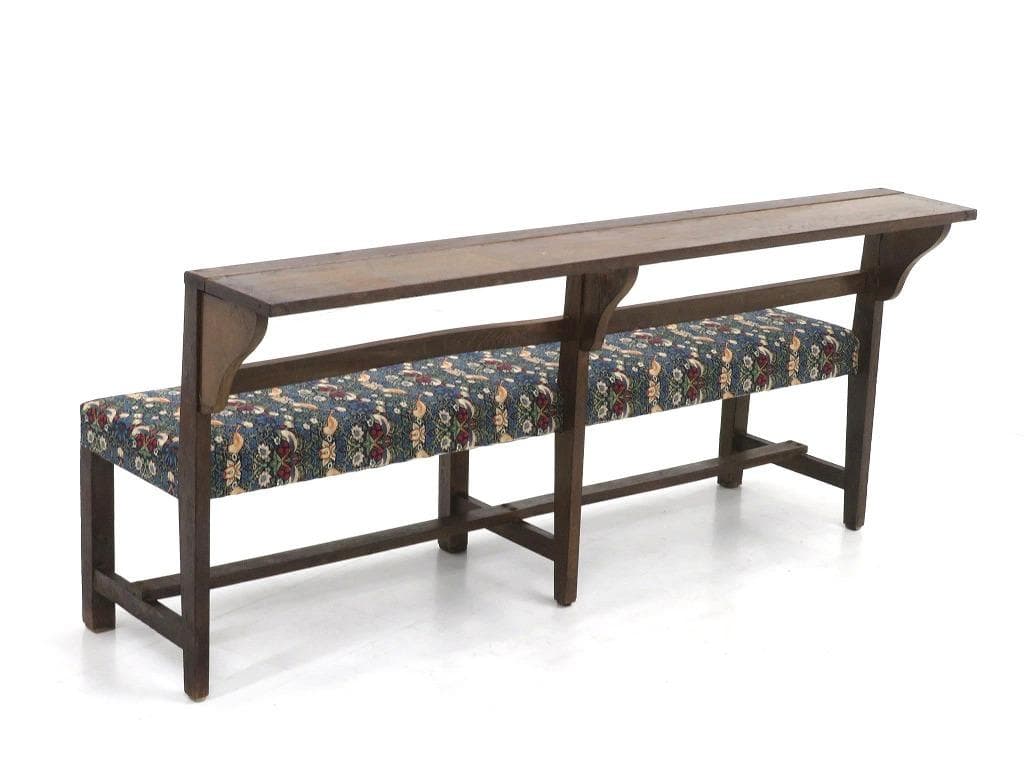 アンティーク　オーク材　ウィリアムモリス　チャーチベンチ　教会　チャーチチェア