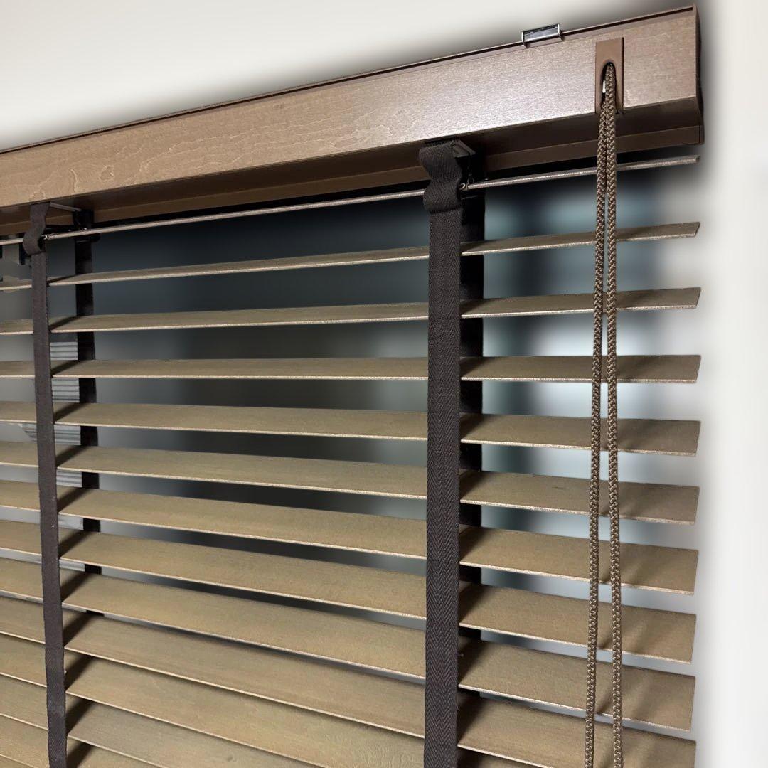 美品タチカワブラインド ウッドブラインド 木製 ラダーテープ 腰高窓用　残2機