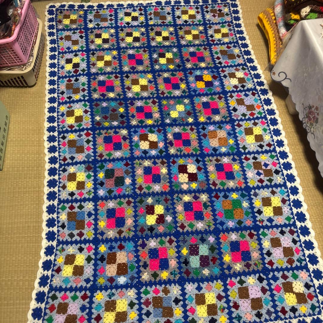 圧縮発送カラフルな手編みブランケットハンドメイド