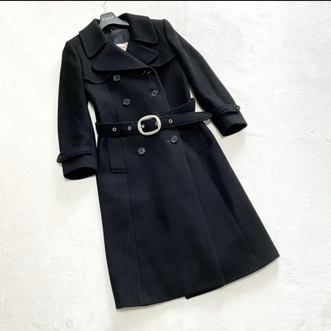 Herno ブラック ロングコート ベルト付き