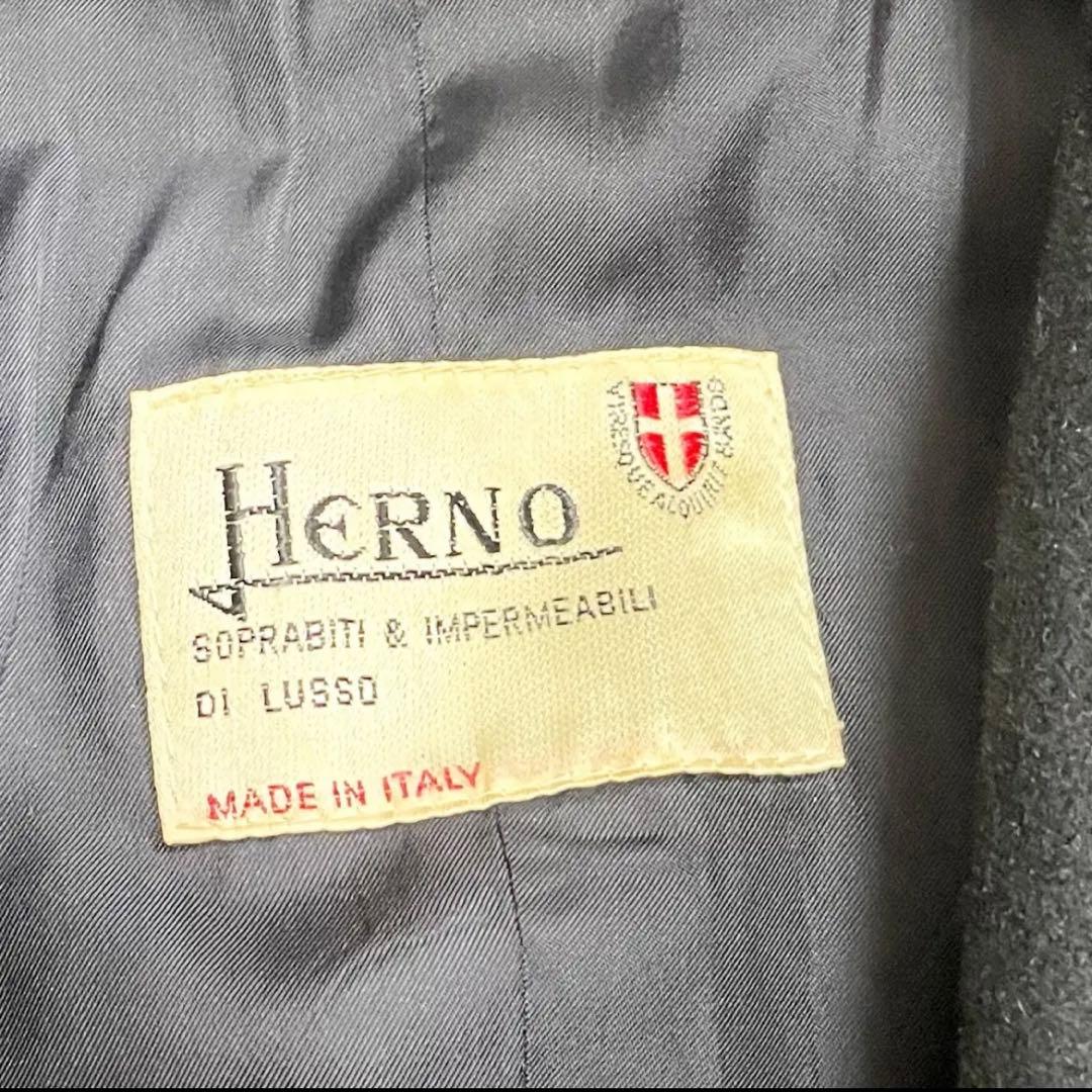 Herno ブラック ロングコート ベルト付き