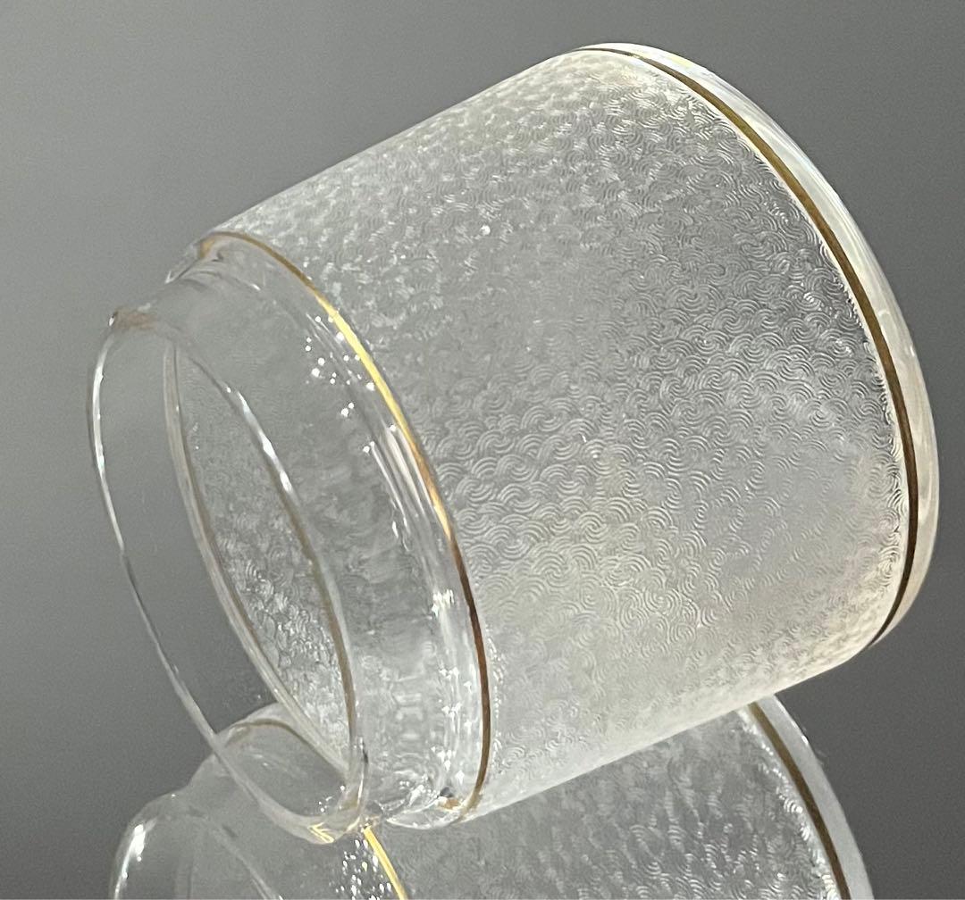 SAINT LOUISサンルイ/※金彩青海波紋 台形蓋物　茶懐石道具　春海商店