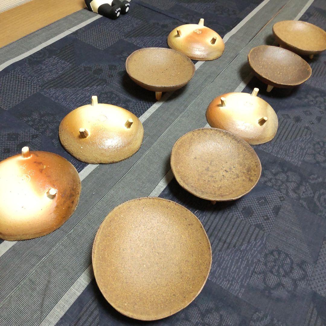 ミツ脚 小皿 9枚 備前焼 109