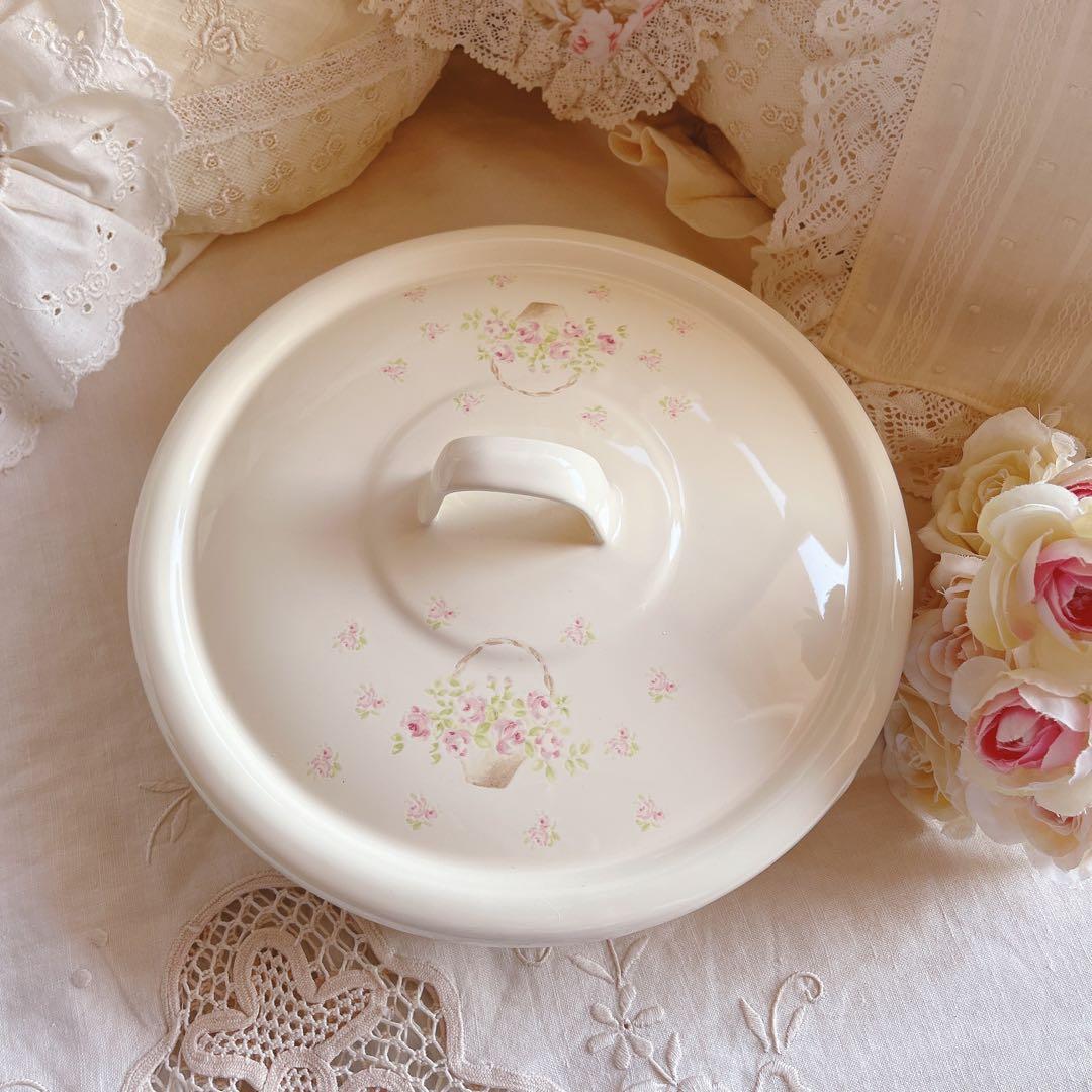 お値下げ♡イマンローズバスケットスイーツケースキャニスター小物入れアンティーク