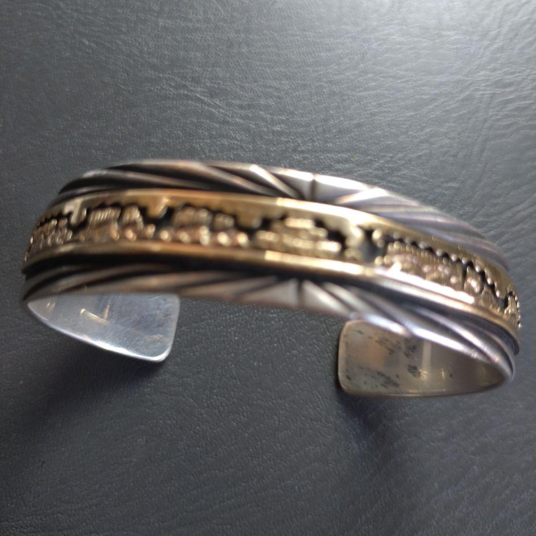 ナバホ　　１４Ｋ×シルバー９２５ バングル