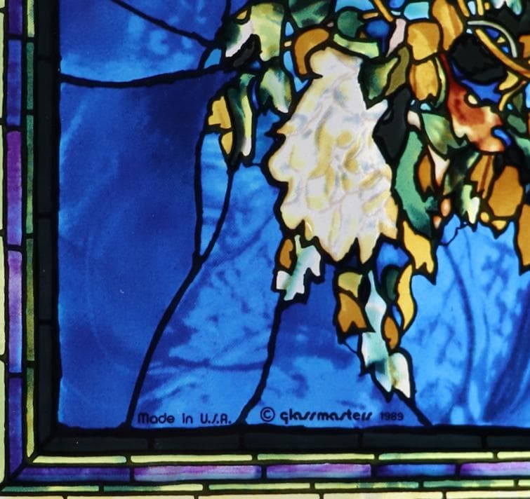 ジョン・ラファージ ヴィンテージステンドグラス 風に吹かれる牡丹グラスマスターズ