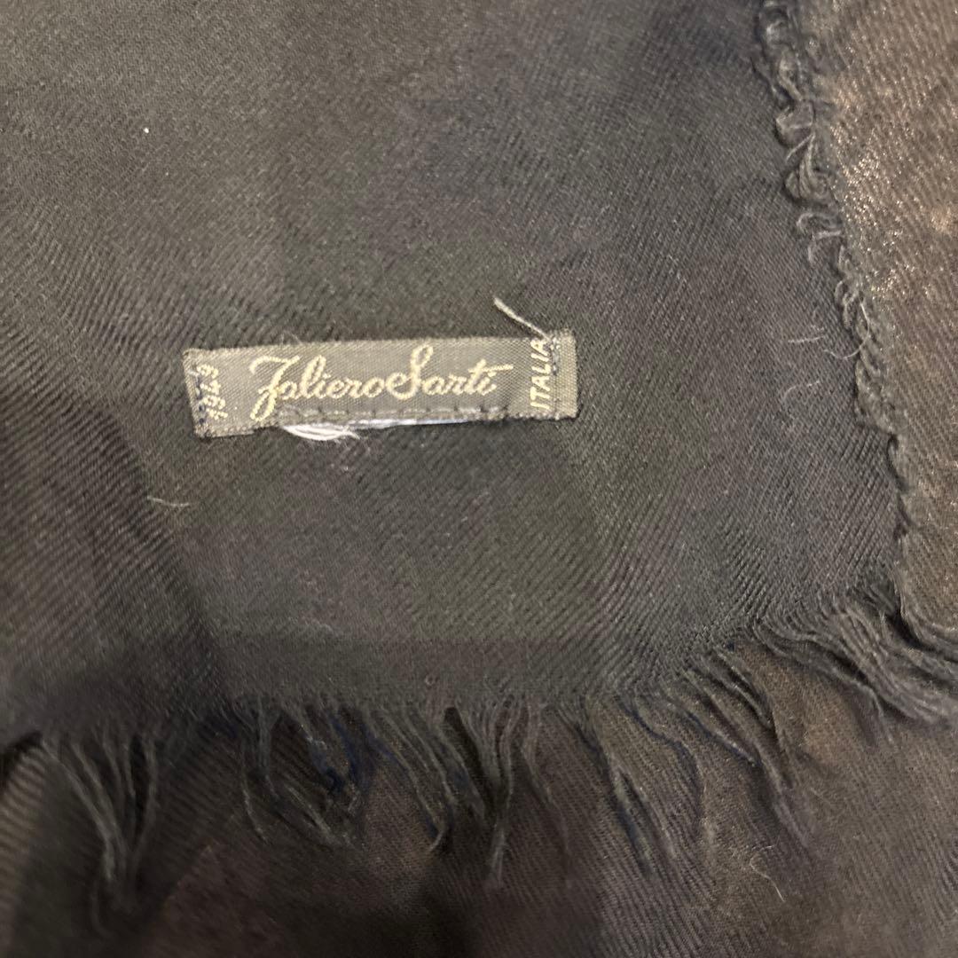 Drawer別注 ファリエロサルティ ストール 黒　ブラック　約140×190