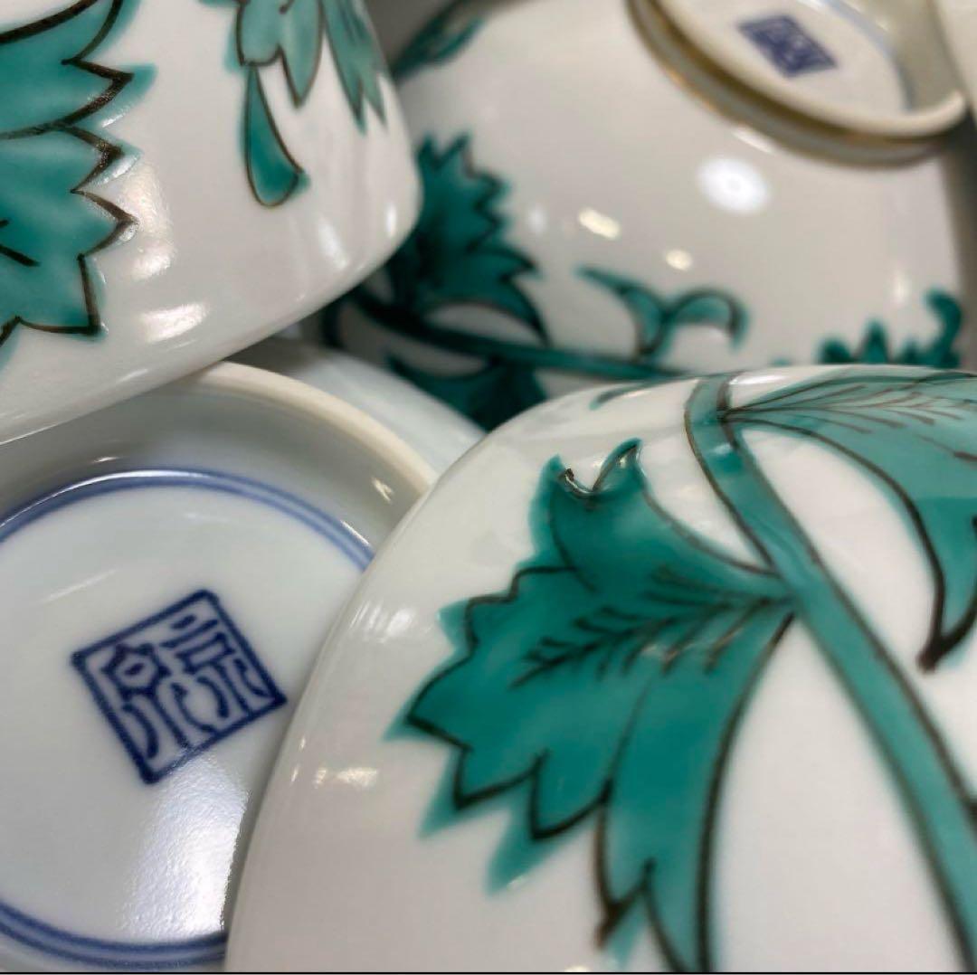 平安　京泉　清水焼 京焼 唐草 丼 どんぶり 小丼 6点セット　鉢　深鉢　丼　椀