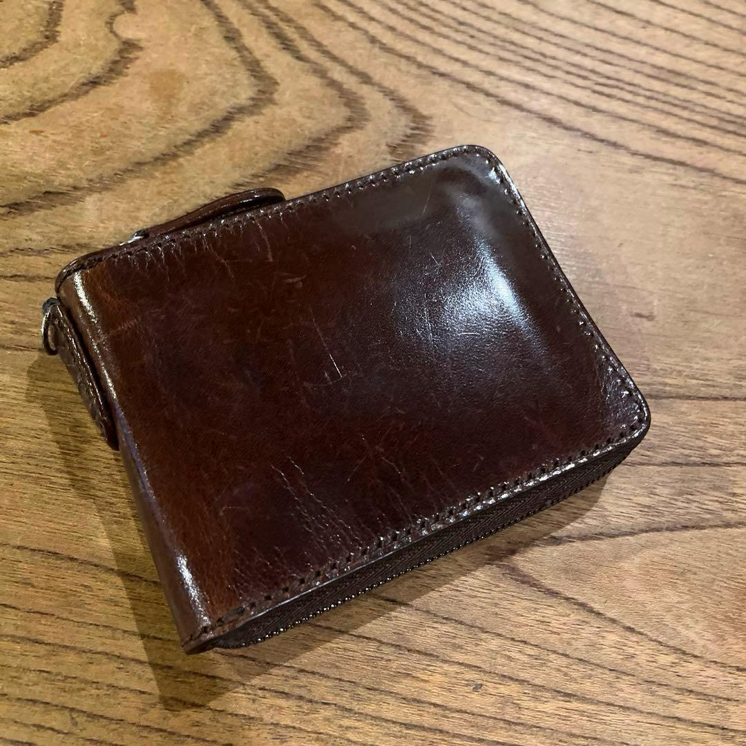 ノマドイ 2つ折り ファスナー 財布 イタリアレザー 未使用