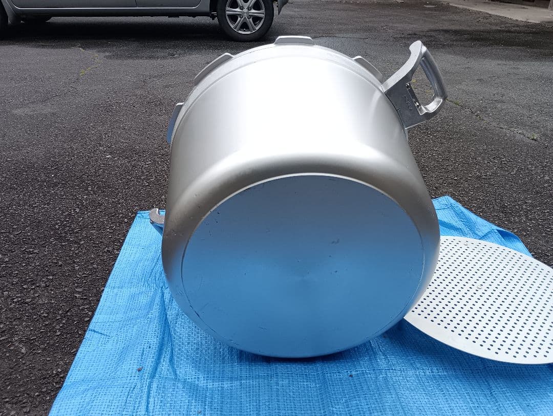 アルミ業務用圧力鍋 第２安全装置付 ５０ｌ 蒸し器付き