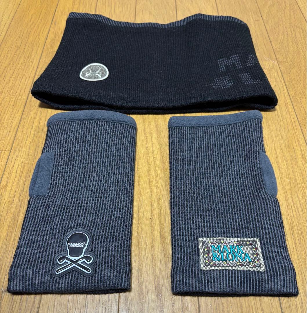 その他 Two-Tone Stripe Neck & Hand Warmer Combo